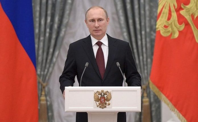 Putin zwraca się do narodu. Fot. Internet