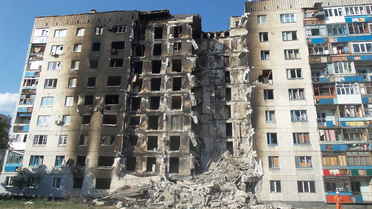 Miasto widmo w okupowanym Donbasie. Fot. Internet.