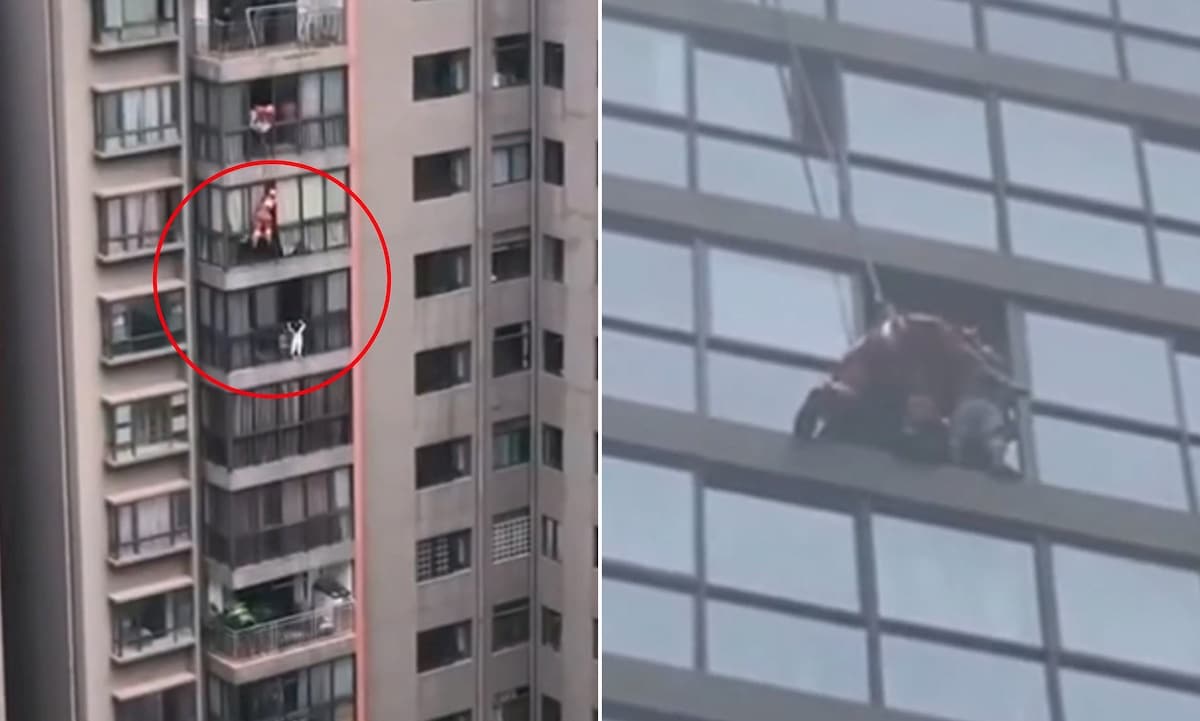 Brawurowa akcja chińskiego strażaka. Fot. YouTube