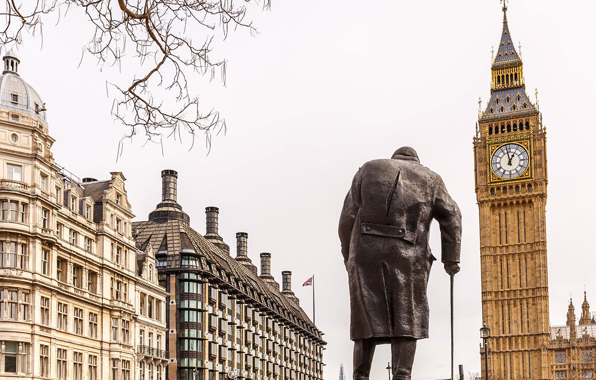 Pomnik Winstona Churchilla w Londynie. Fot. Twitter