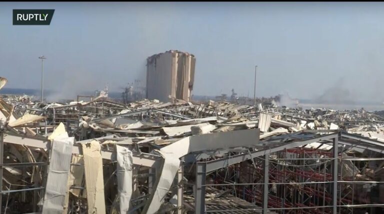 Zniszczony Bejrut po eksplozji w porcie. Fot. YouTube