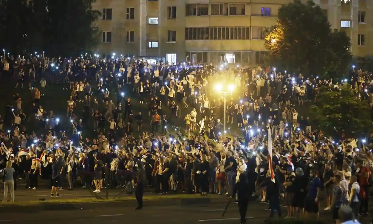 Manifestacje w Mińsku. Fot. Twitter