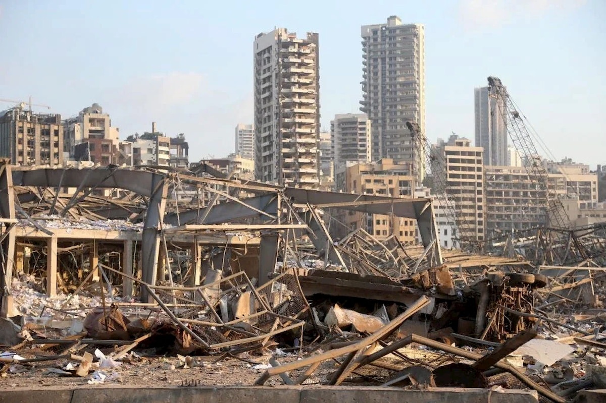 Zniszczenia po eksplocji w Bejrucie. Fot. domena publiczna