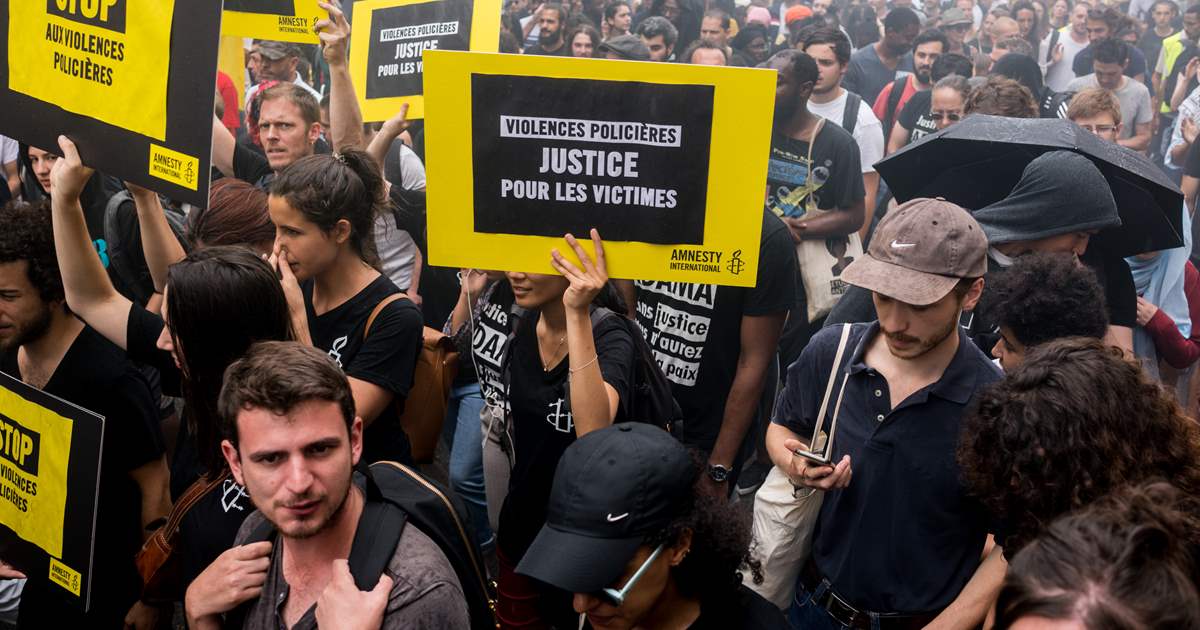Manifestacja Amnesty International we Francji. Fot. domena publiczna